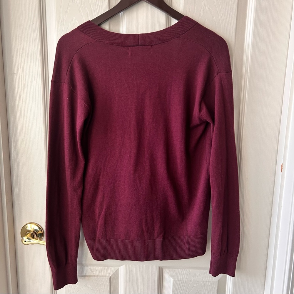 Banana Republic Burgundy V-neck Cardigan Sweater, NWT - Picture 3 of 6